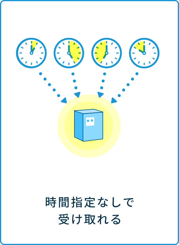 時間指定なしで受け取れる